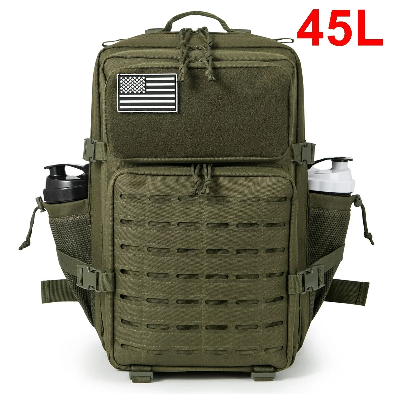 Tactical Backpack with Front Webbing and Separate Size-Labelled Colour Options