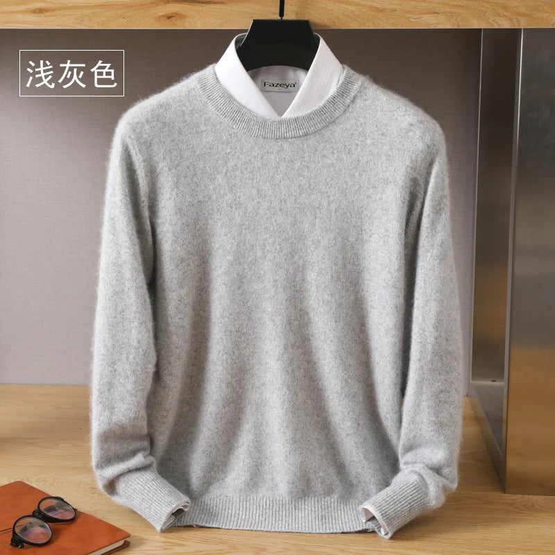 Men's Plain Crew Neck Long Sleeve Knit Sweater