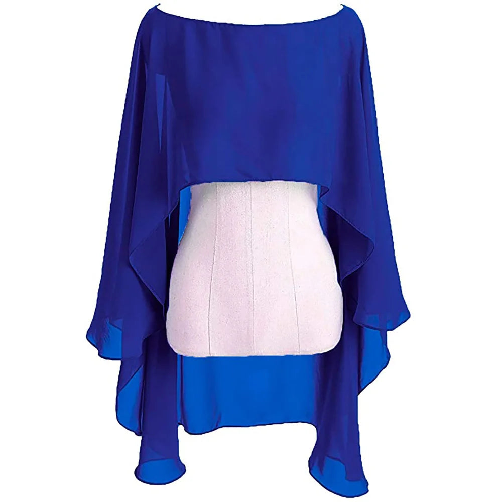 Layered Sheer Draped Cape for Layering over Outfits