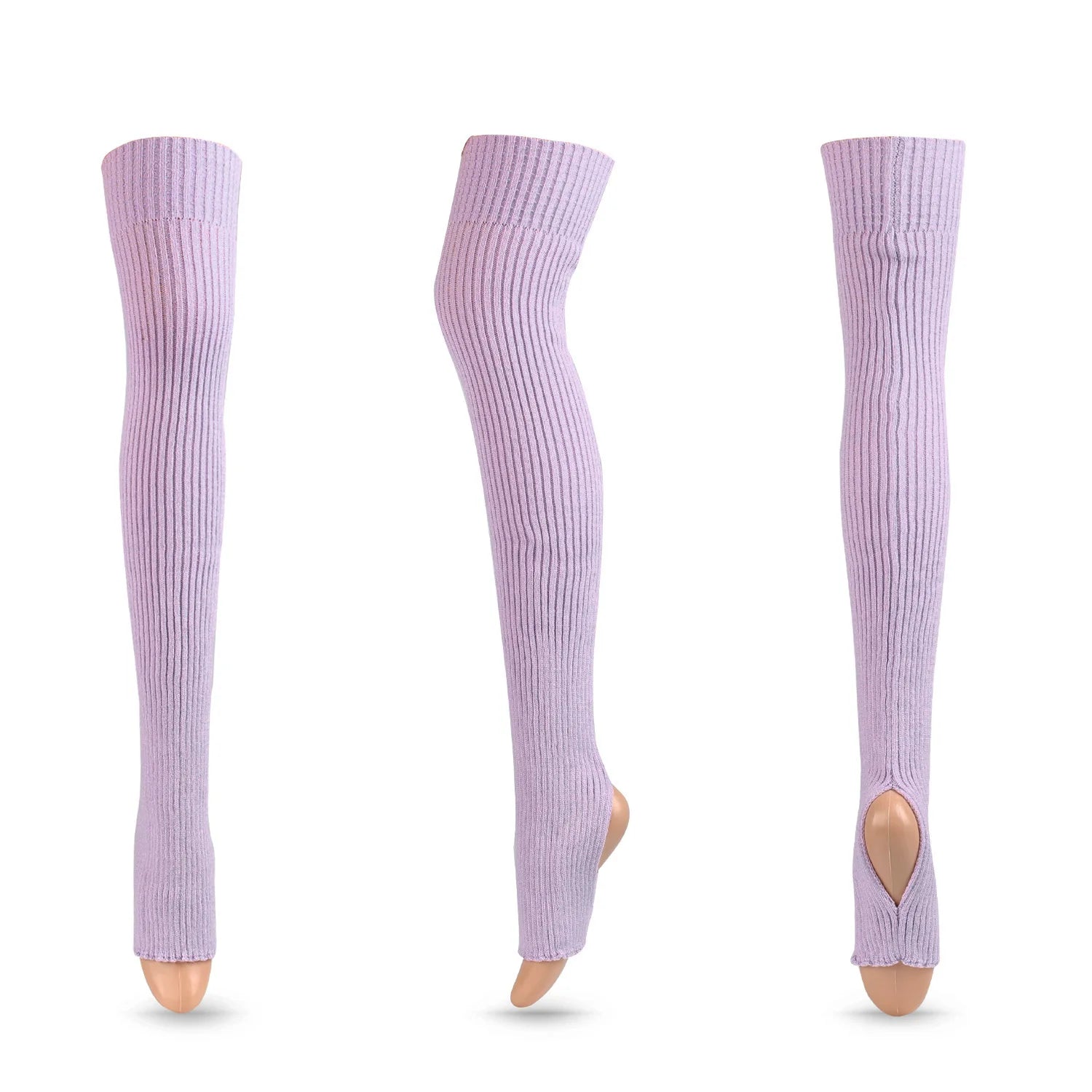 Long Ribbed Ballet Leg Warmers with Stirrup Openings
