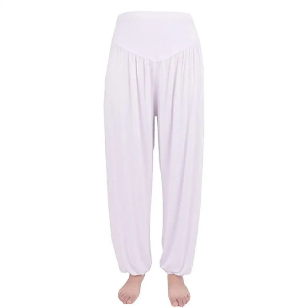 Women's Loose Harem Dance Pants with Gathered Ankles for Yoga Practice