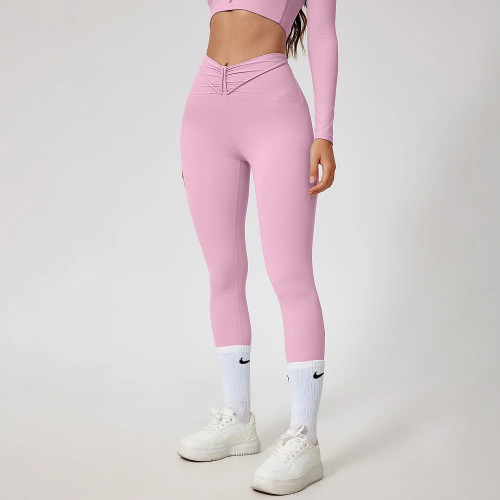 Women's Long-Sleeve Crop Top and Leggings Workout Set