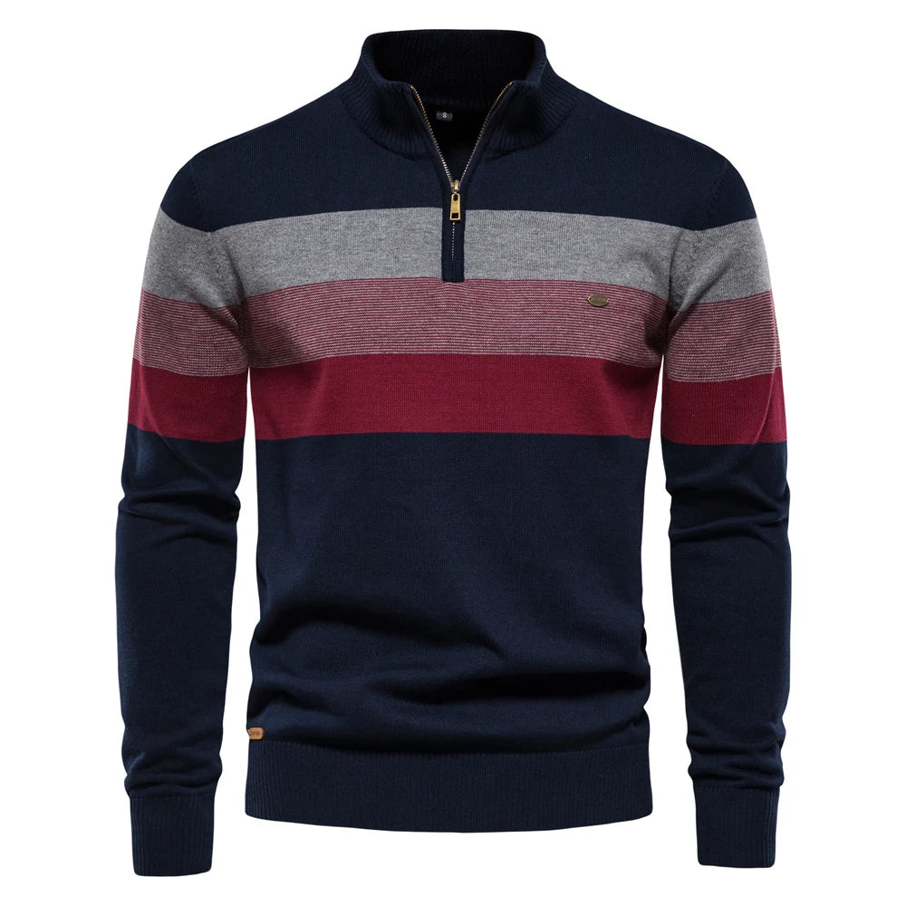 Men's Mock Neck Long Sleeve Sweater