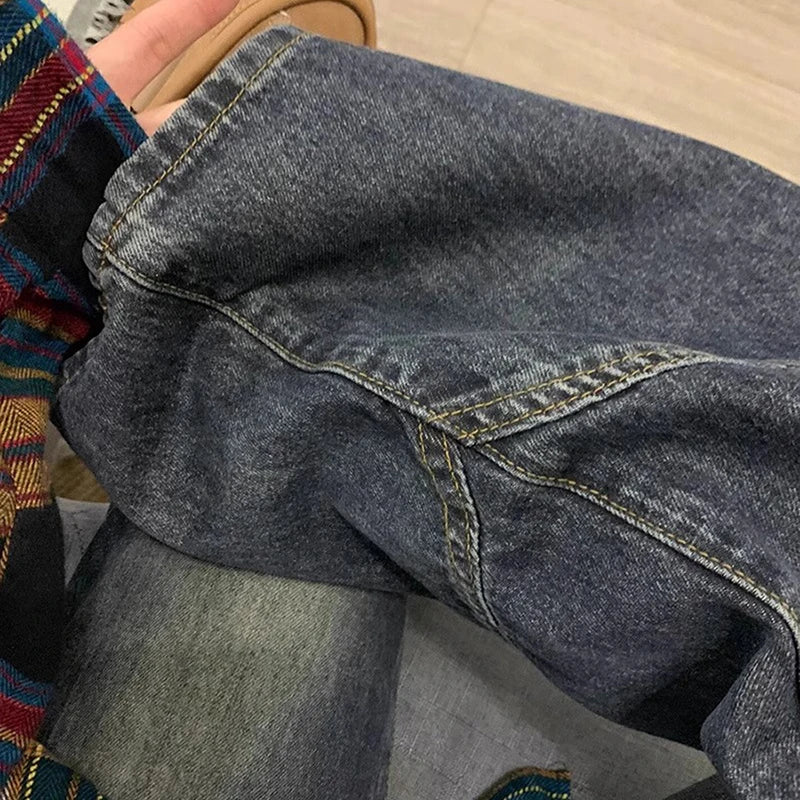 Women's Dark Denim Loose Fit Denim Jeans For Everyday Outfits