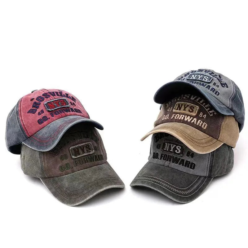 Washed Look Letter Baseball Cap with Adjustable Back