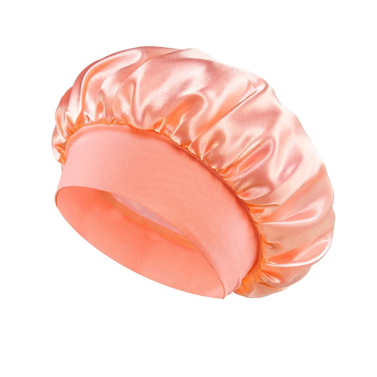 Women's Satin Sleep Bonnet with Wide Elastic Band and Color Options