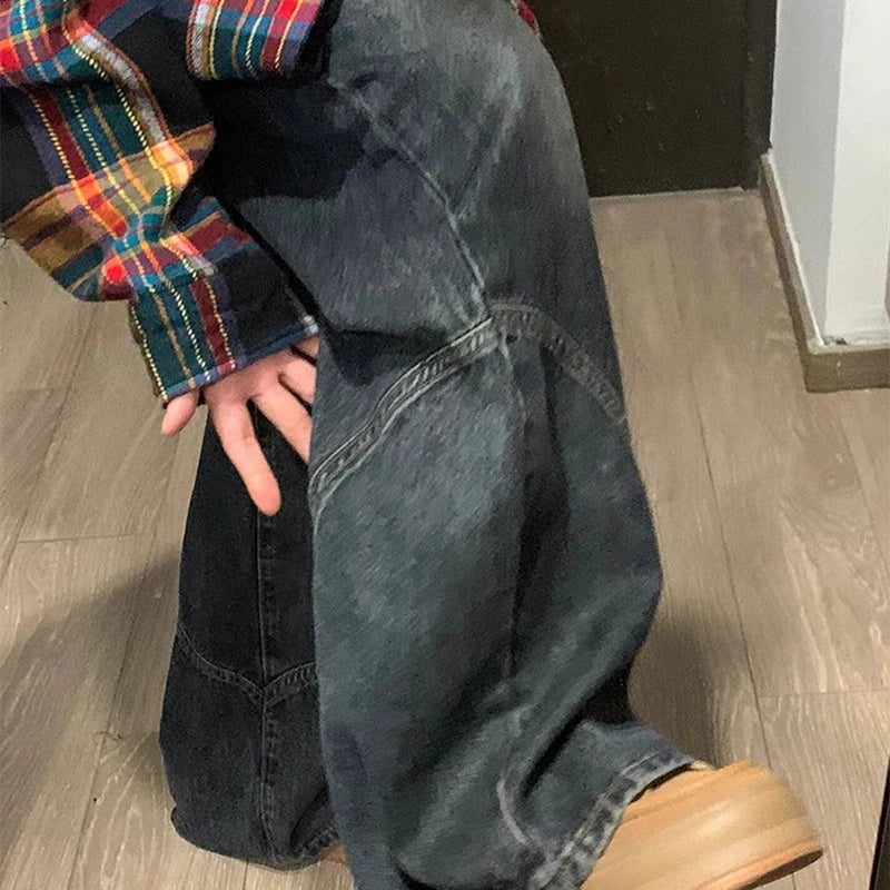 Women's Dark Denim Loose Fit Denim Jeans For Everyday Outfits
