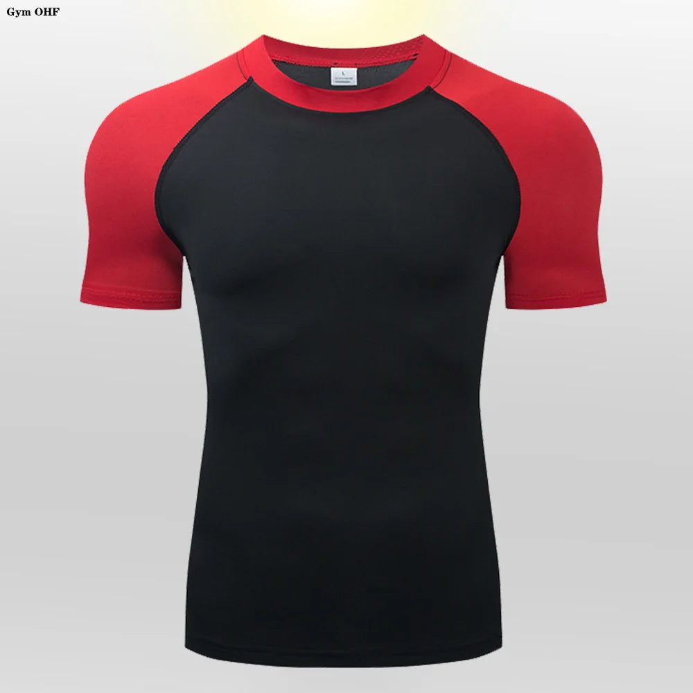 Fitted Crew Neck Short Sleeve Compression T Shirt