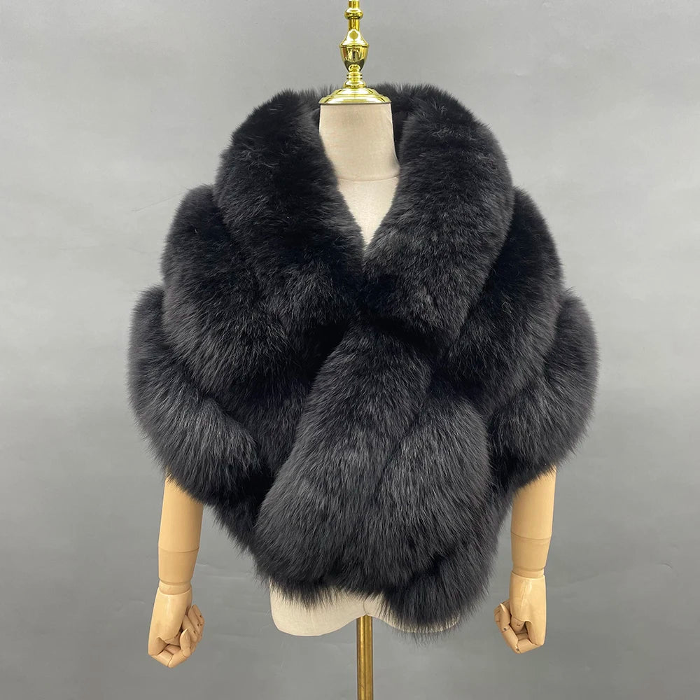 Plush Cross Front Wrap Cape for Layering over Outfits