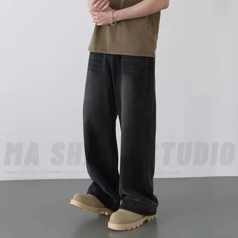 Men's Wide Leg Denim Jeans for Casual Everyday Wear