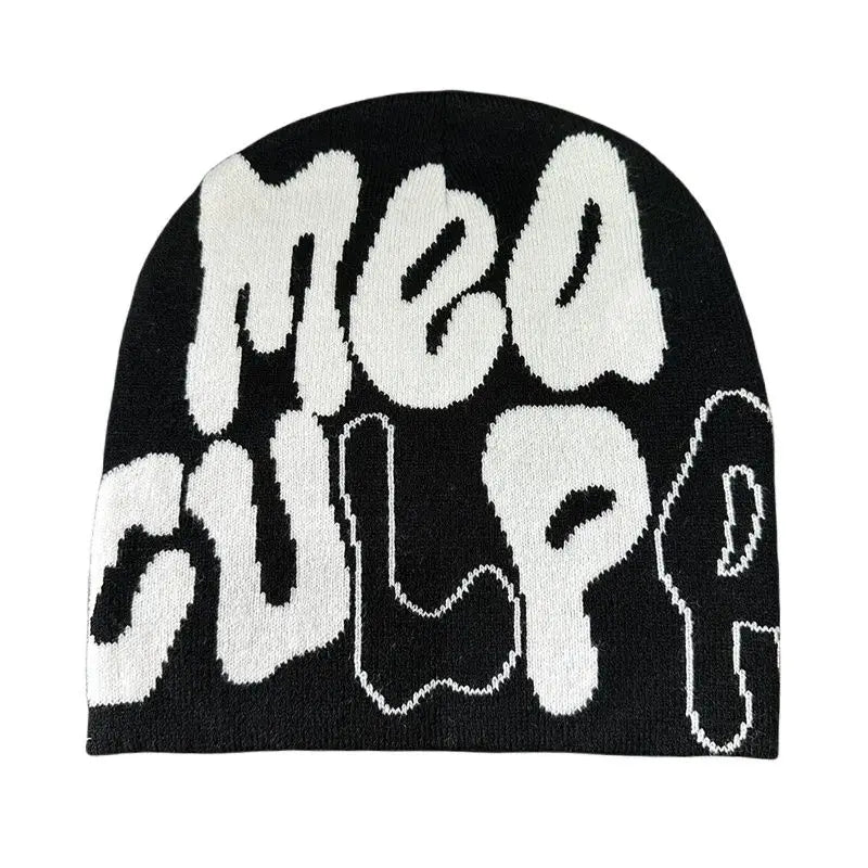 Letter Pattern Knit Beanie with Colorful Graphic Design