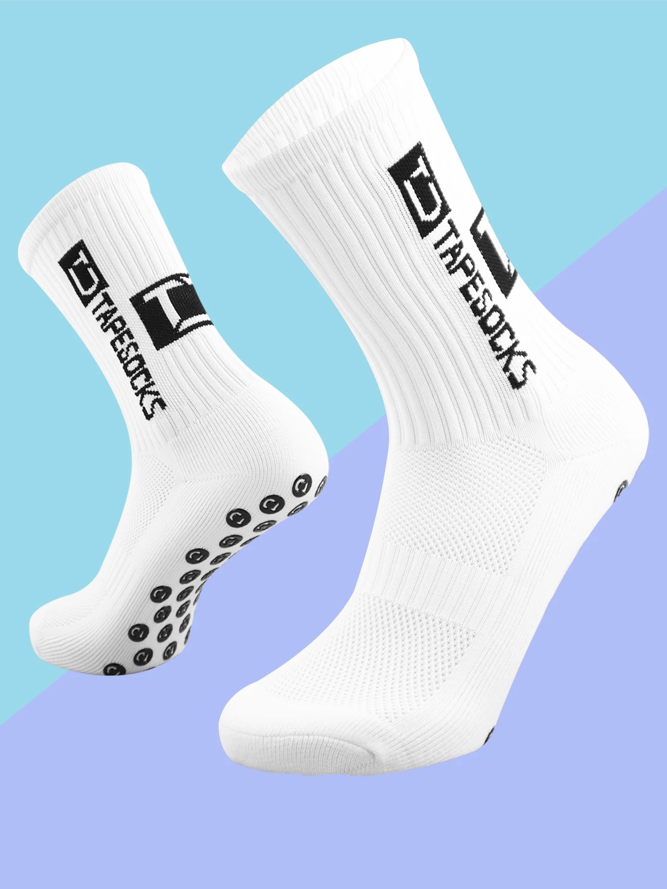 Football Socks with Textured Sole and Solid Knit Shape