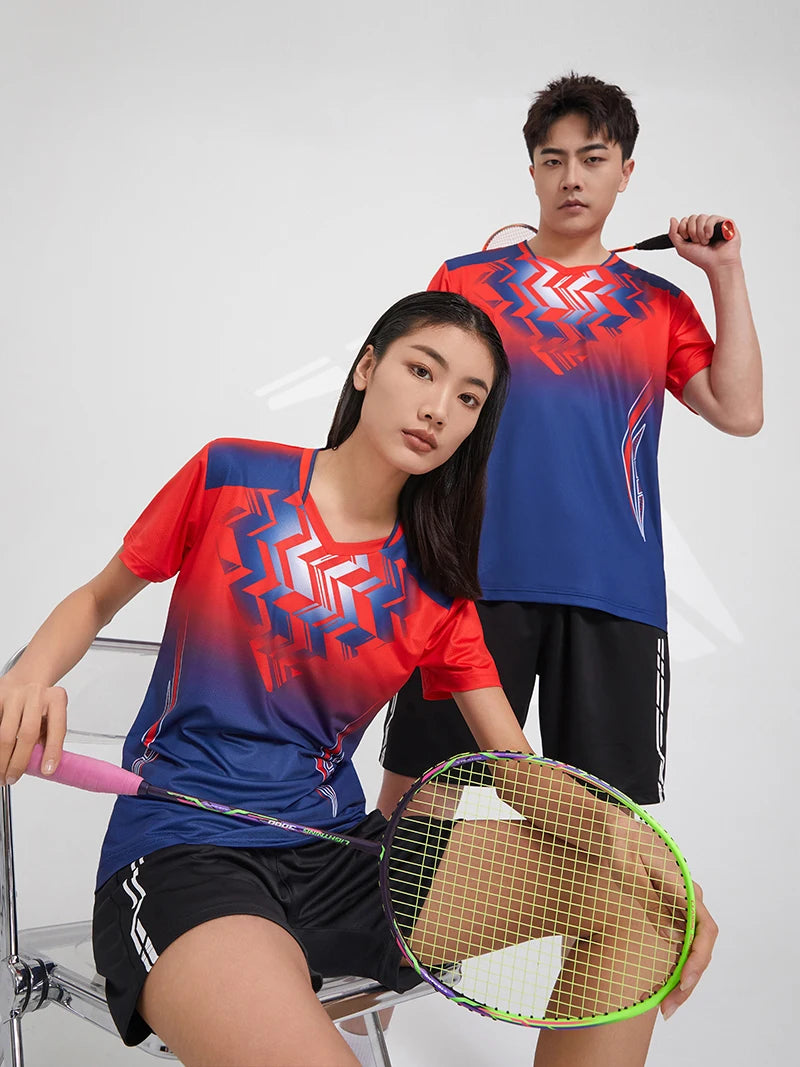 Printed Court Sports Short Sleeve T-shirt For Sports Outfits