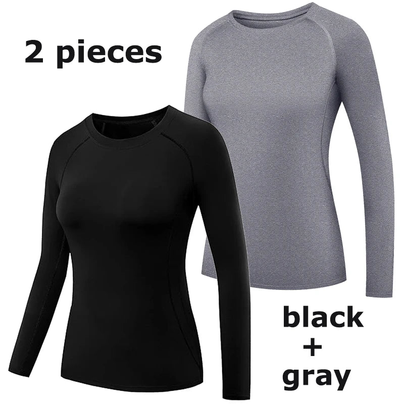 Fitted Crew Neck Long Sleeve Compression T Shirt