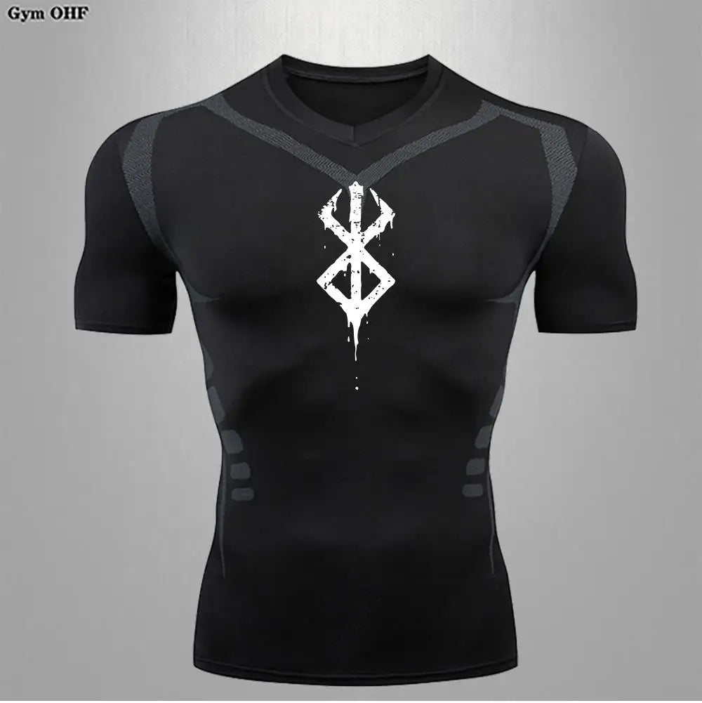 Fitted Crew Neck Short Sleeve Compression T Shirt