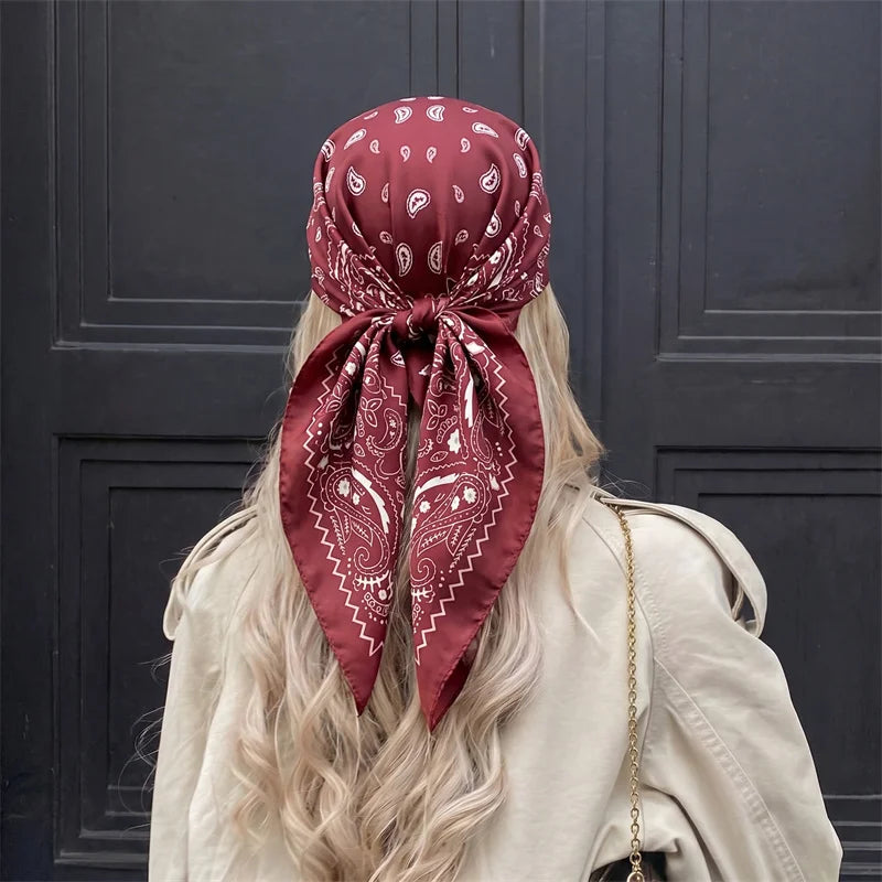 Printed Square Scarf with Floral and Graphic Pattern Options