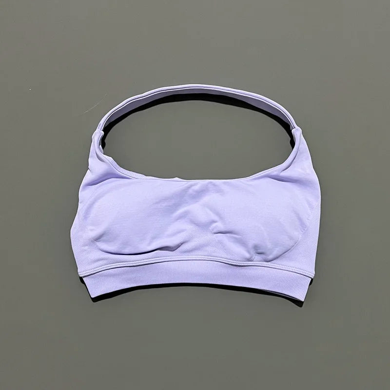 Women's Ruched Halter Neck Sports Bra