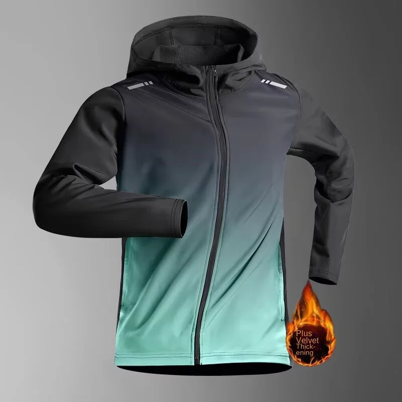 Hooded Long Sleeve Full Zip Running Sports Jacket