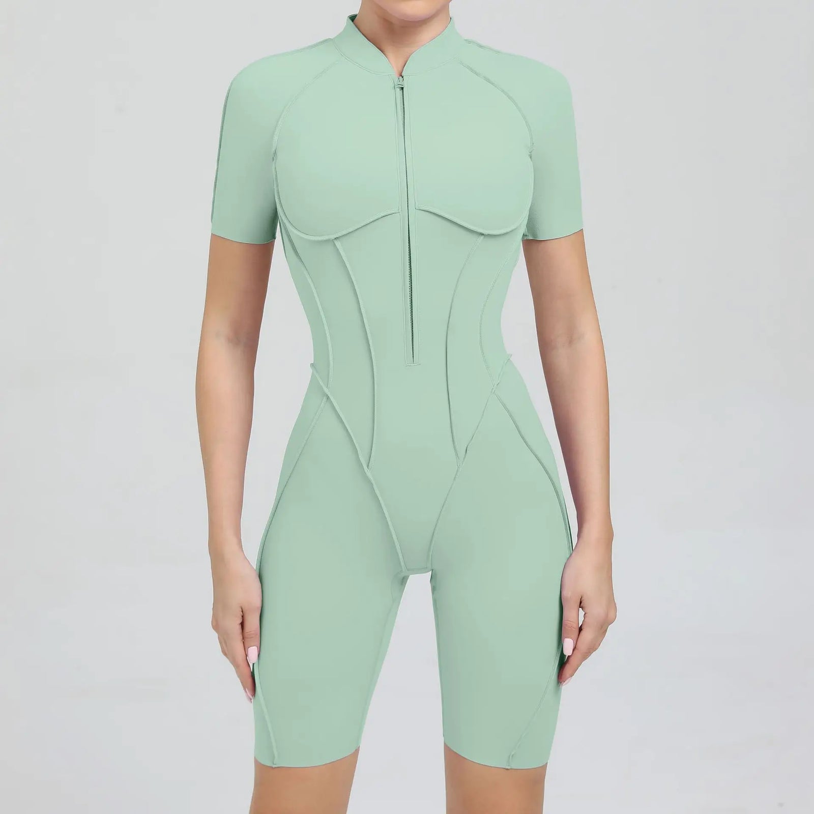Women's Contoured Workout One Piece with Back Cutout and Multiple Sleeve Styles