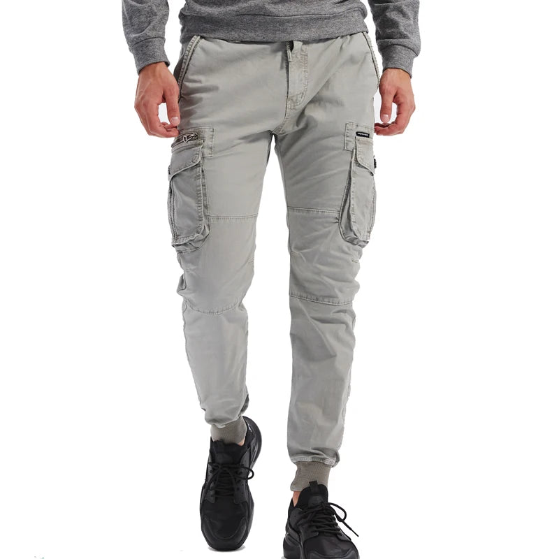 Men's Multi Pocket Elastic Waist Casual Cargo Pants