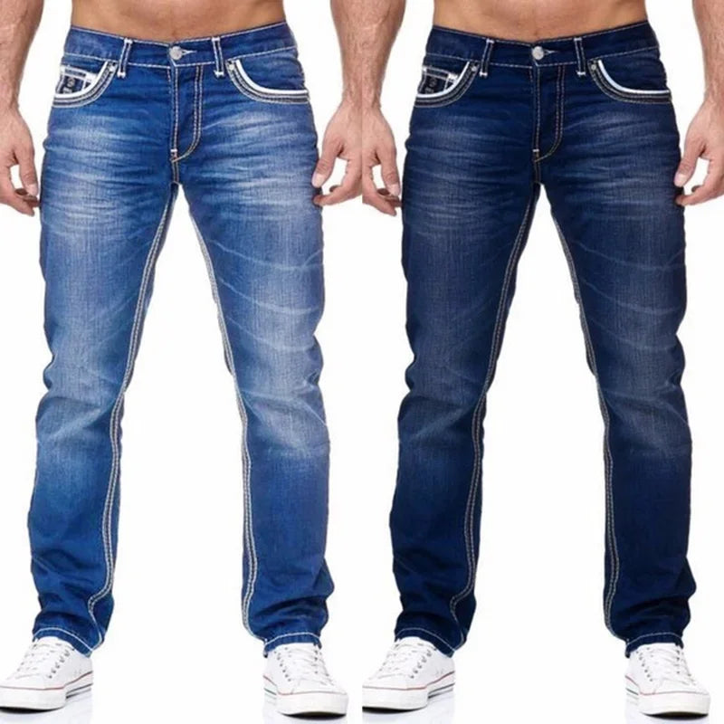 Men's Straight Leg Denim Jeans for Casual Everyday Wear