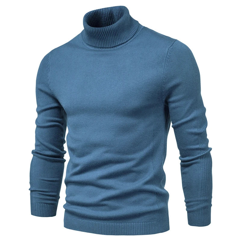 Men's Mock Neck Long Sleeve Knit Sweater