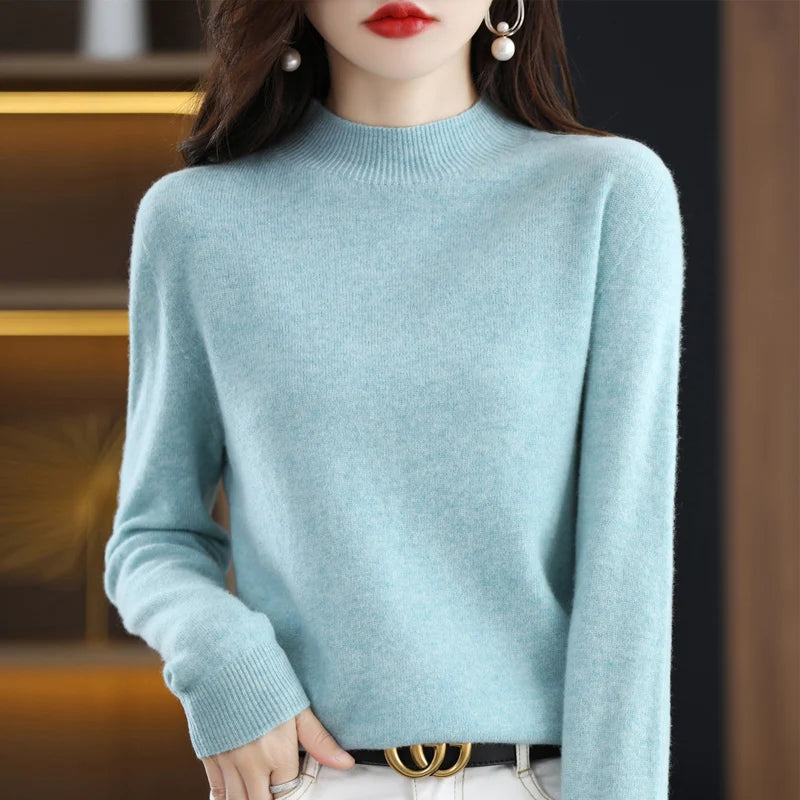 Women's Crew Neck Long Sleeve Sweater Casual Knit Layer