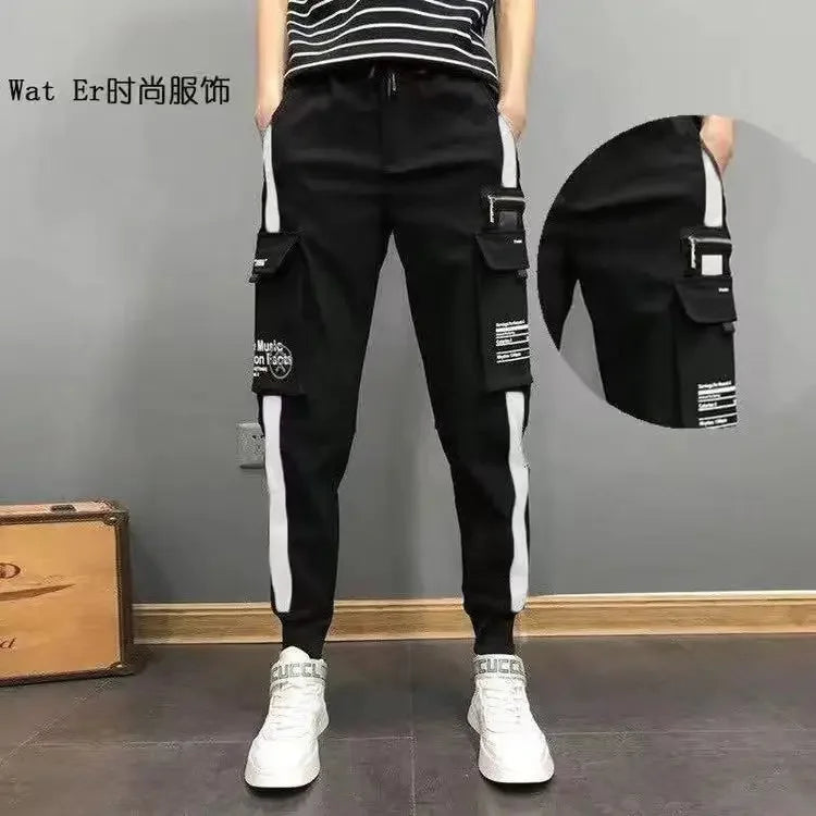 Women's Cargo Joggers with Drawstring Waist and Contrast Panel Style Options