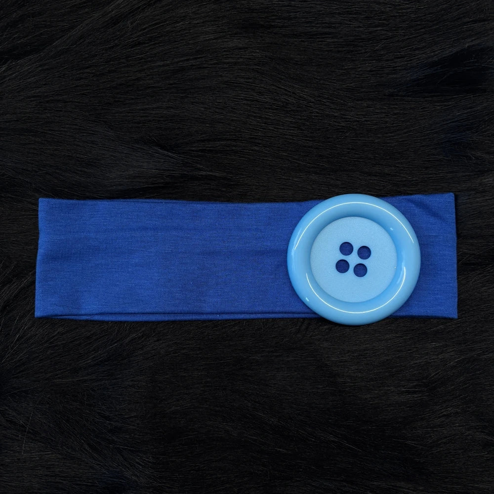 Polka Dot and Button Style Fabric Headband for Hair Styling