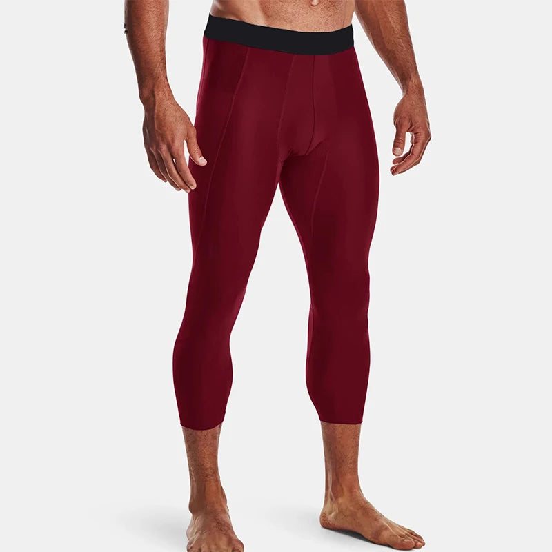 Men's Cropped Training Leggings for Gym and Running