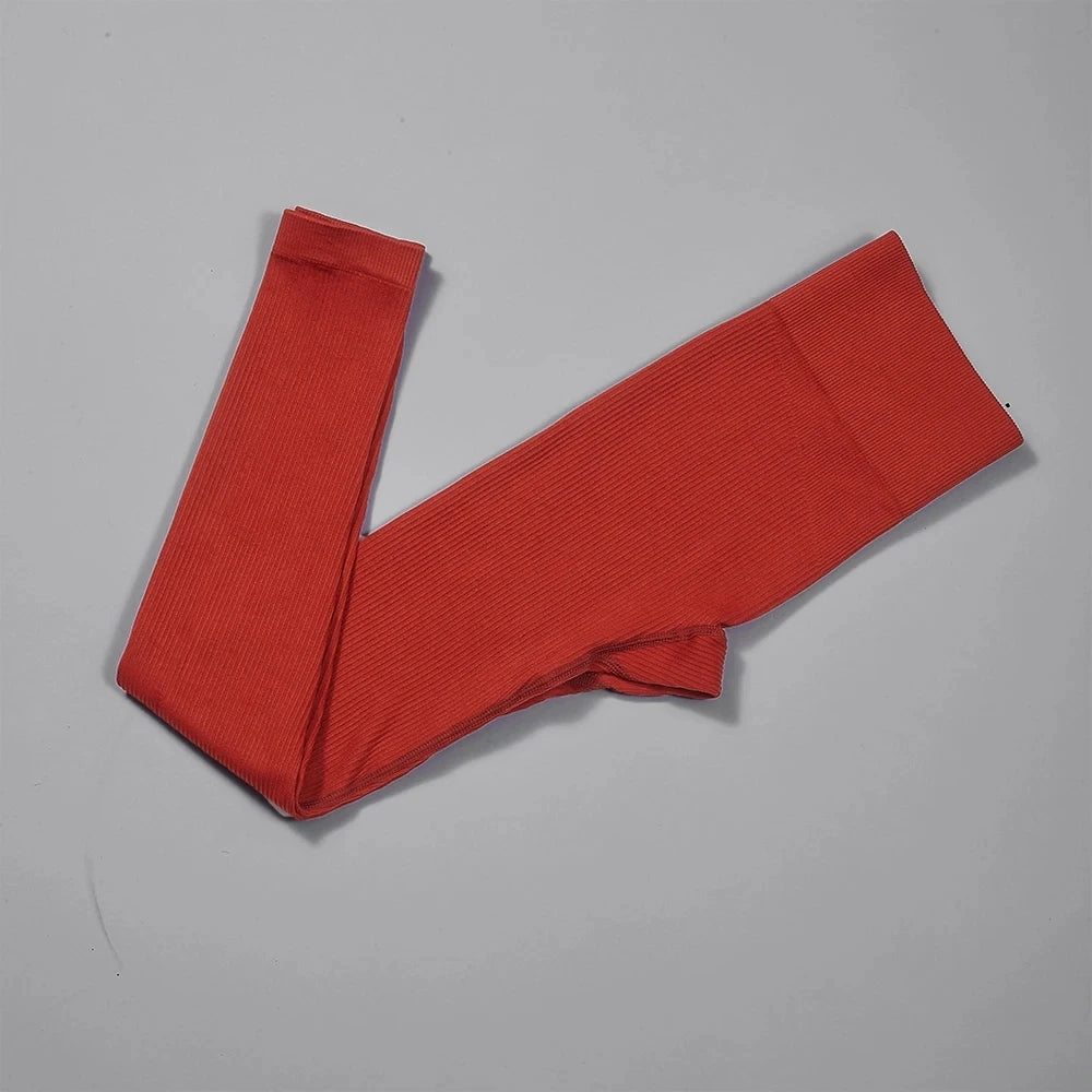 Women's Ribbed Full Length Leggings For Workout Outfits