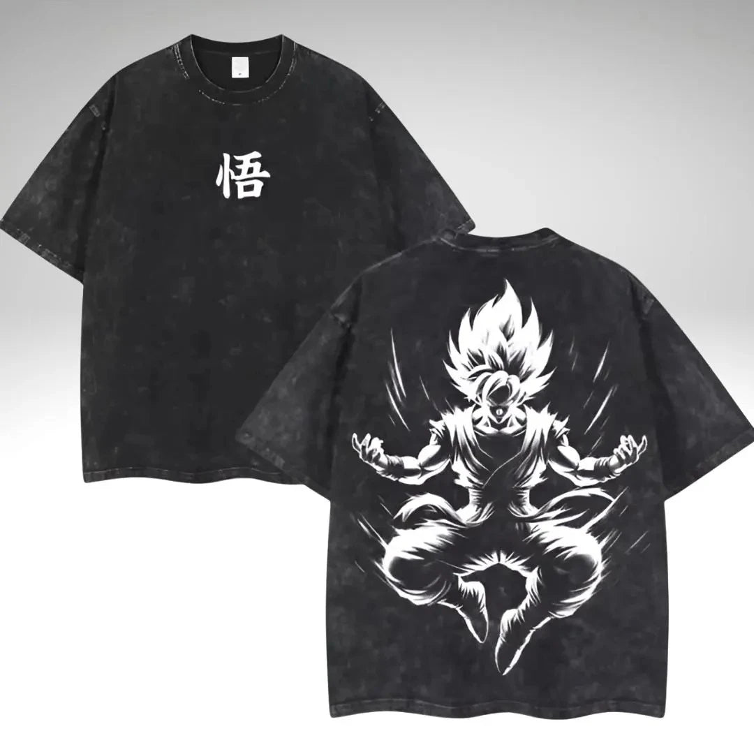 Vintage Dragon Ball Anime Graphic Washed Oversized T-Shirt Cotton Streetwear Tee