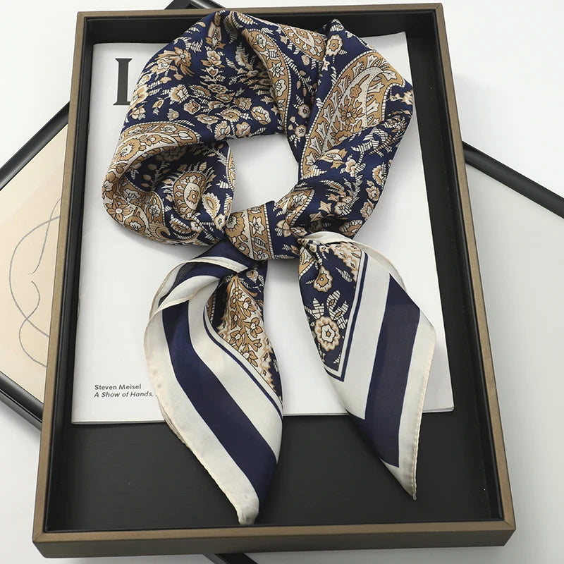 Floral Print Large Square Scarf for Draped Wrap Styling