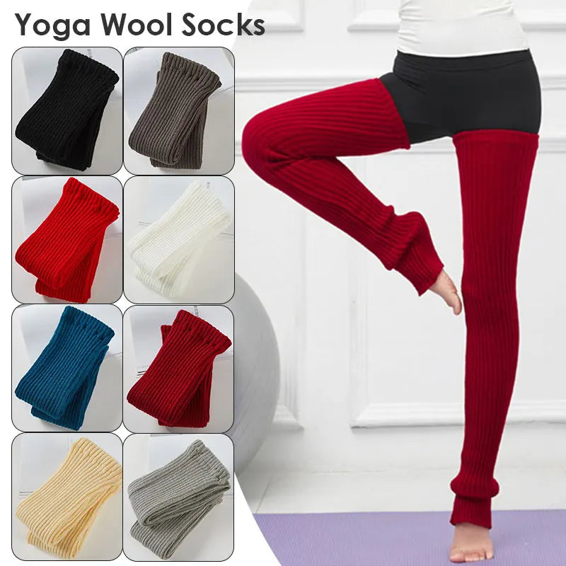 Long Ribbed Dance Leg Warmers with Stirrup Foot Shape