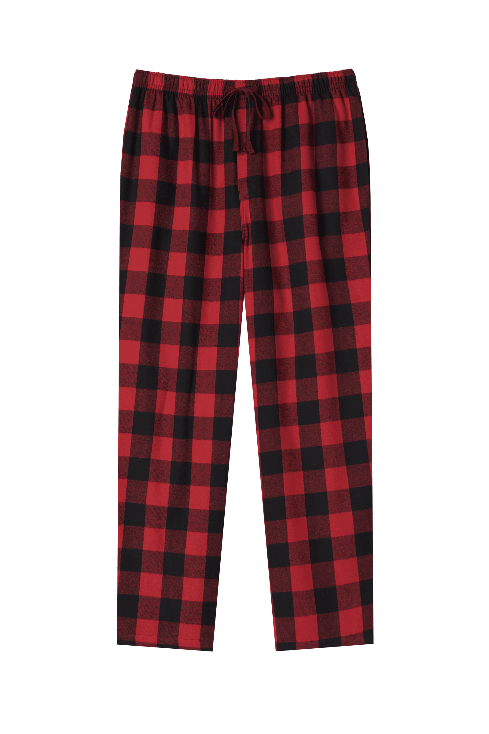 Men's Plaid Elastic Waist Pocket Straight Leg Pajama Lounge Pants