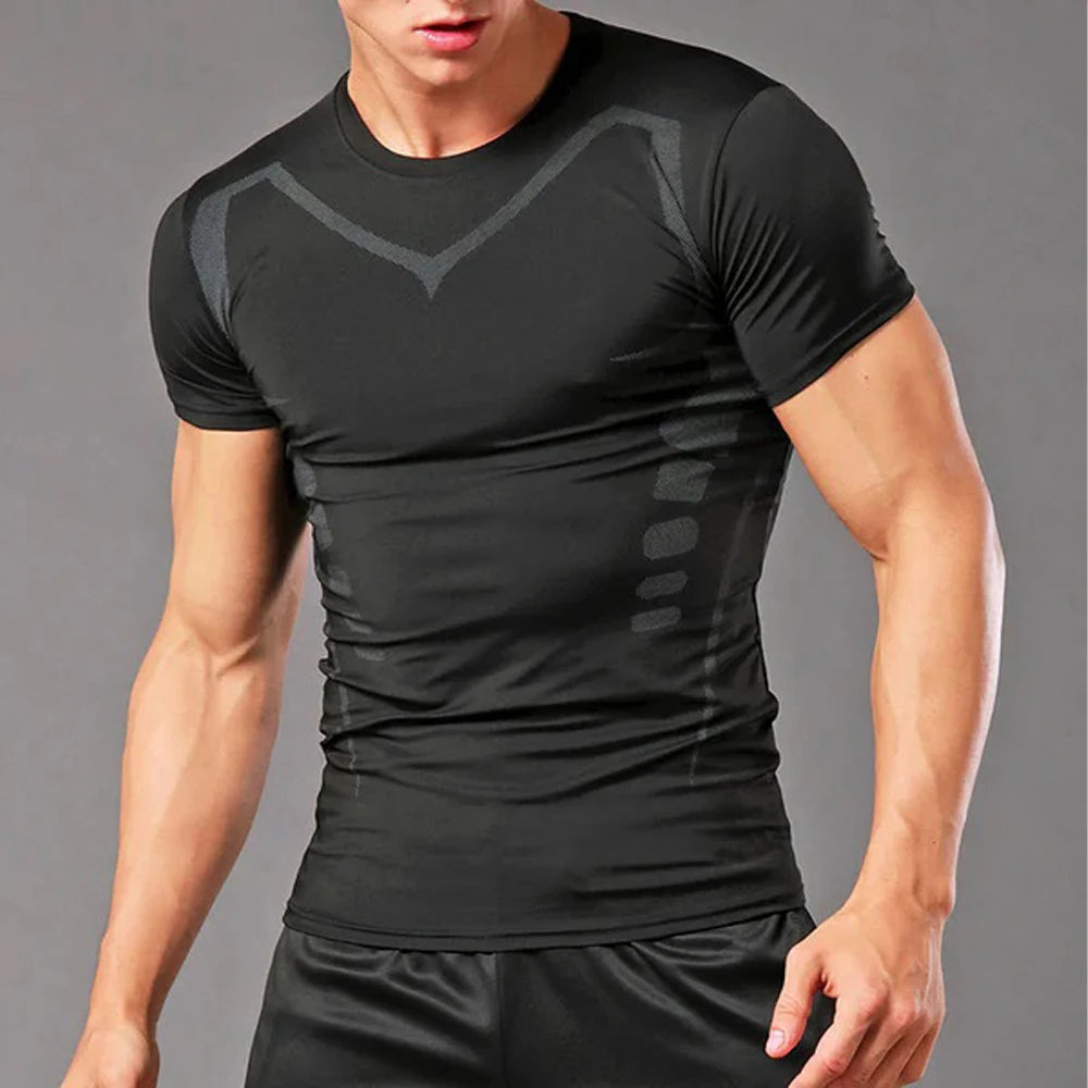 Fitted Sports Compression Shirt with Original Sleeve Style Options