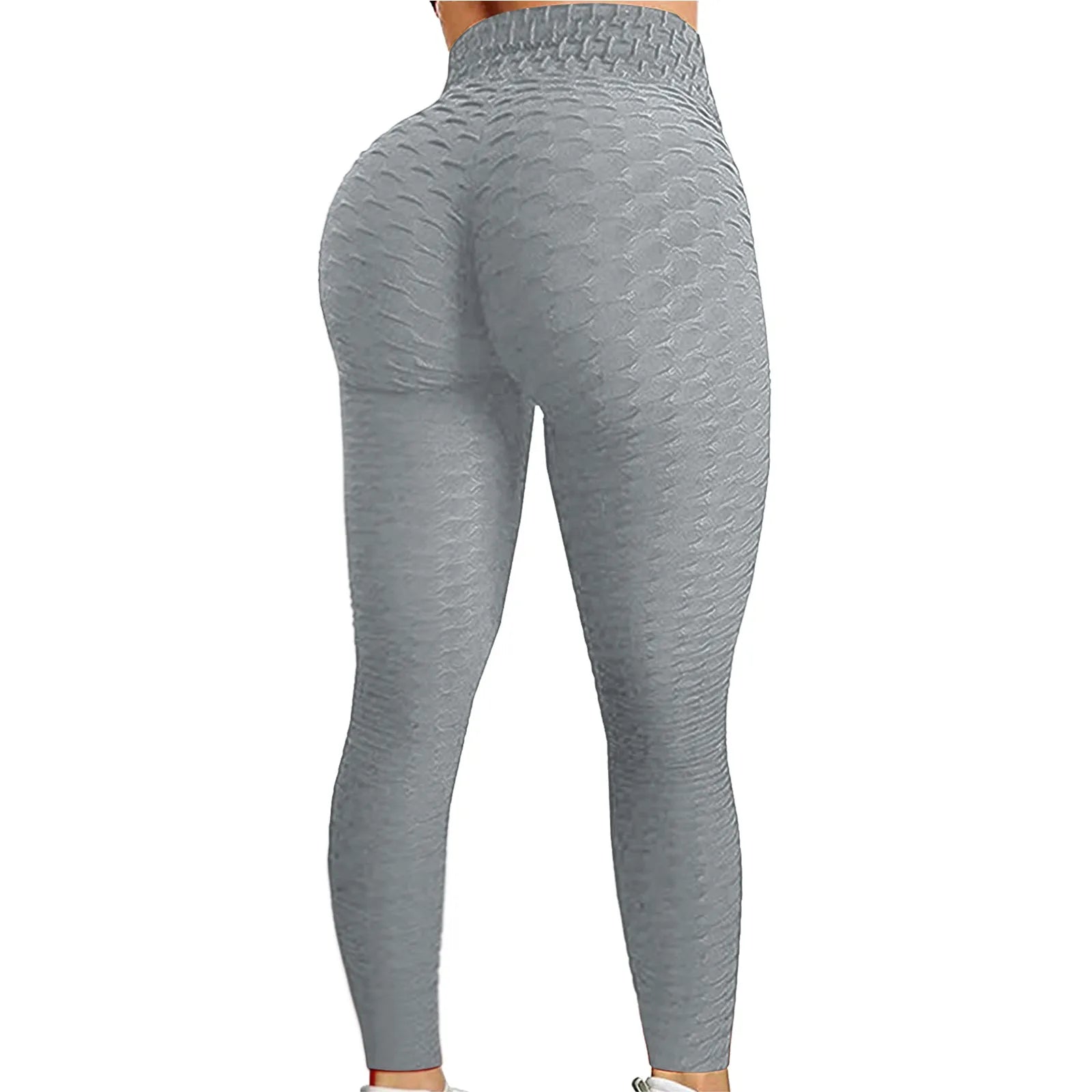 Women's Textured High-Waist Full-Length Yoga Leggings with Elastic Waistband for Everyday Workouts
