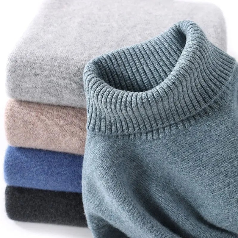 Men's Turtleneck Long Sleeve Knit Sweater