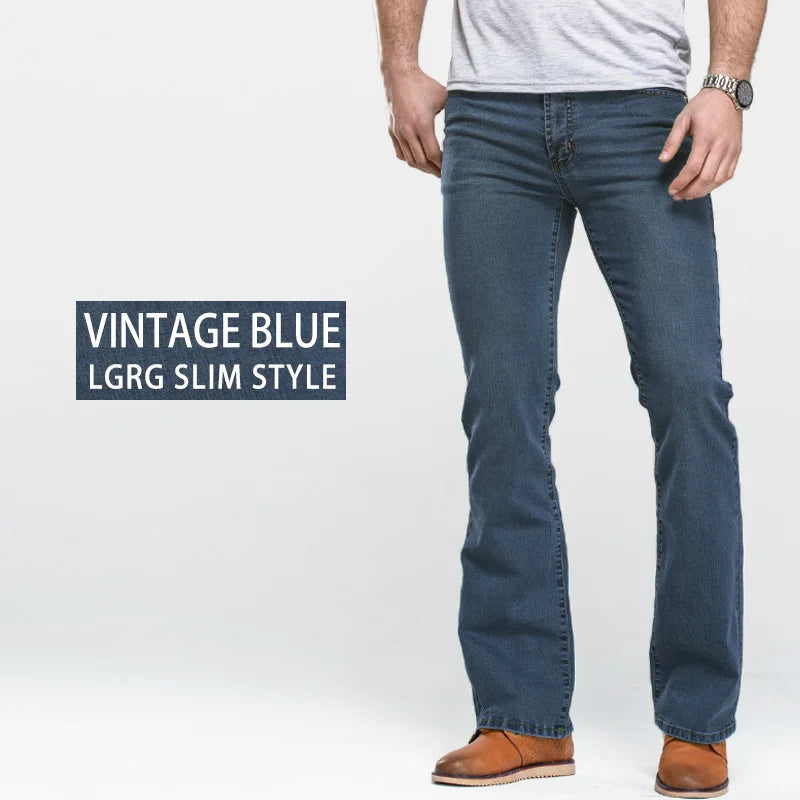 Men's Flared Denim Jeans for Casual Everyday Wear