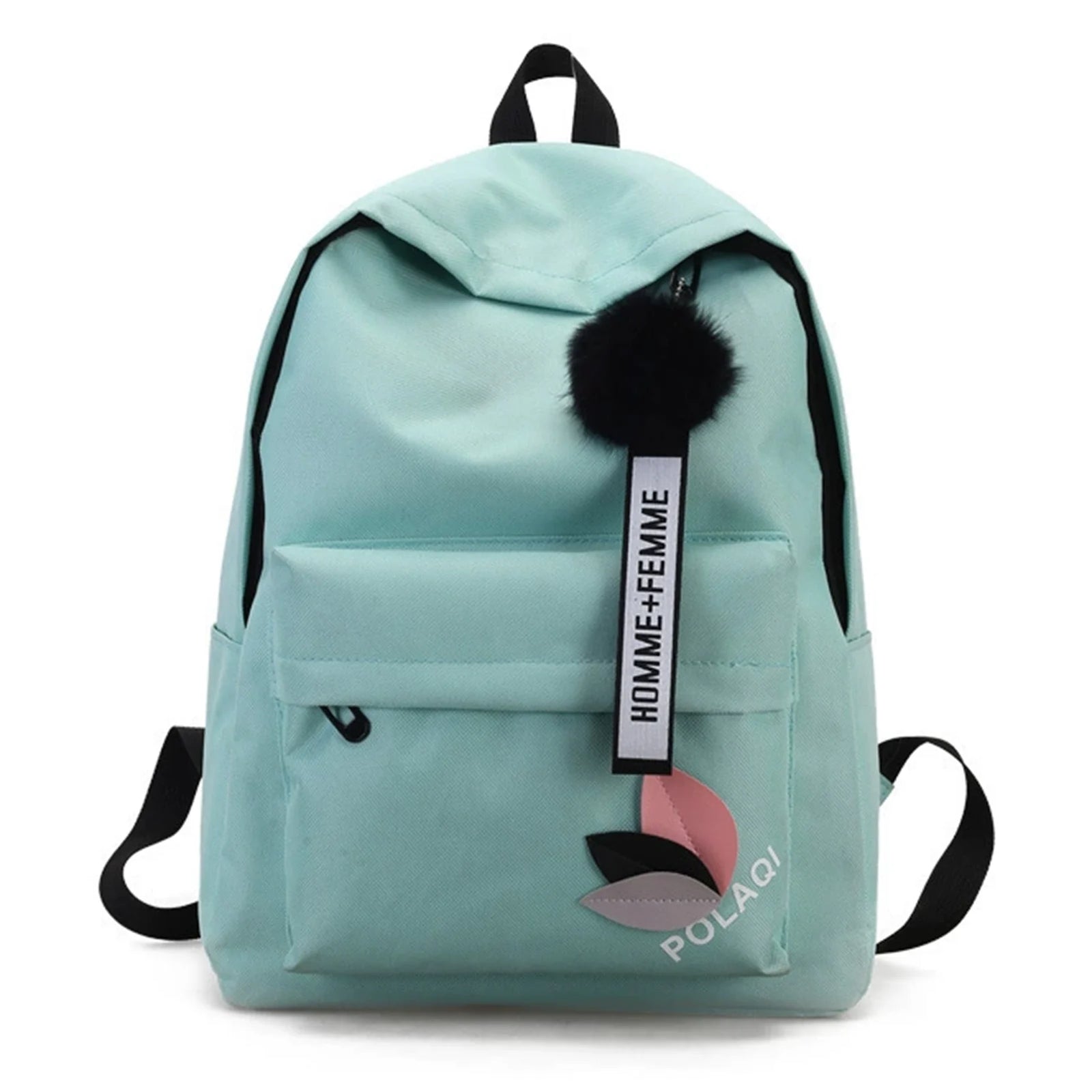 Women's Canvas Backpack with Front Zipper Pocket for School Outfits