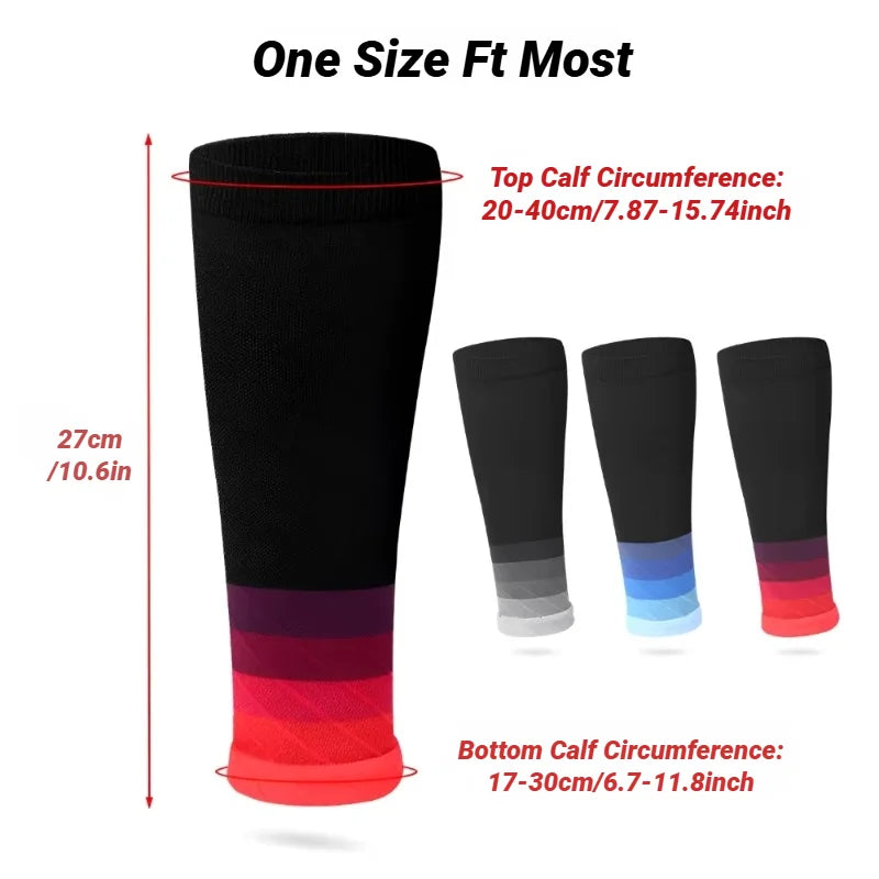 Color Block Calf Sleeves with Footless Open End Shape