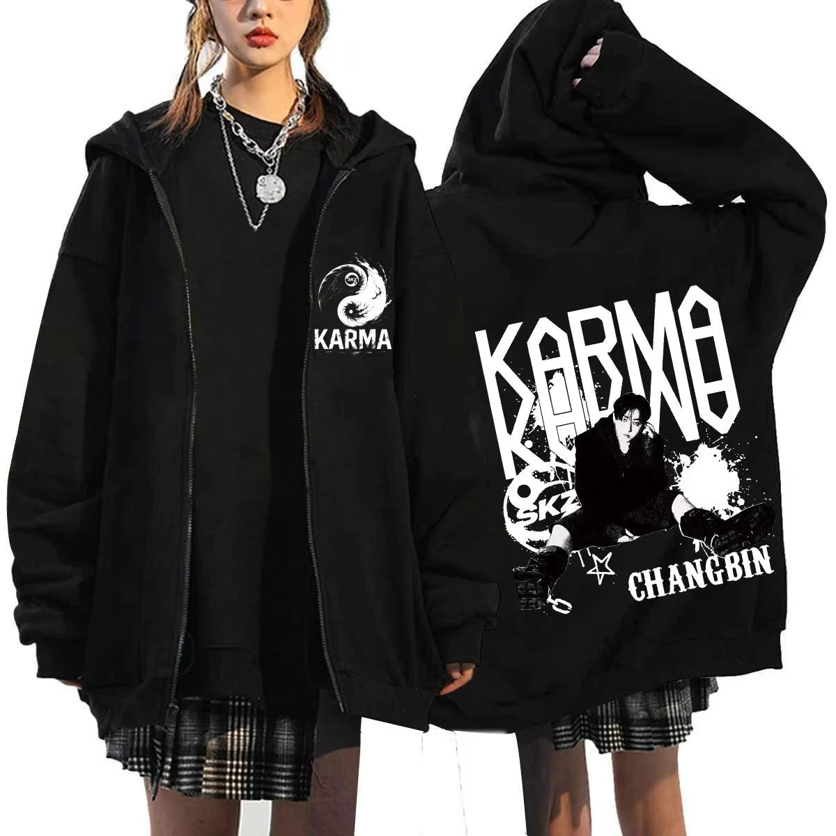 Long Sleeve Full Zip Casual Hooded Sweatshirt for Layering