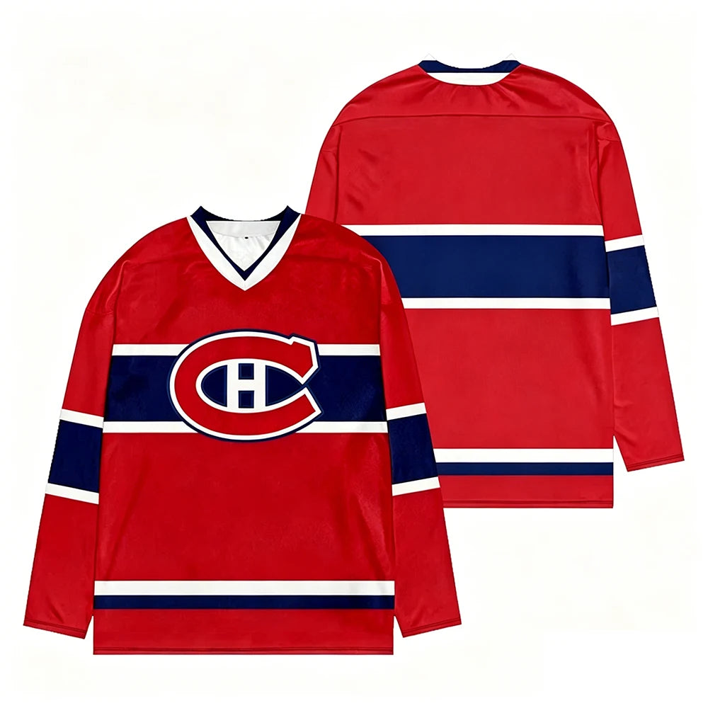 Montreal Player Number Graphic Long Sleeve Jersey For Sports Outfits