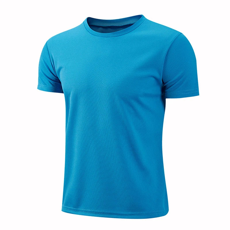 Crew Neck Short Sleeve Fitted Running Sports T Shirt