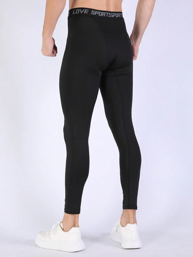 Men's Fitted Training Leggings for Gym and Running