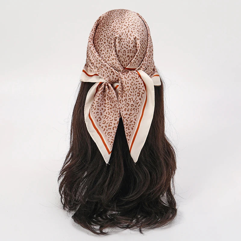 Floral Print Square Scarf for Head and Neck Styling