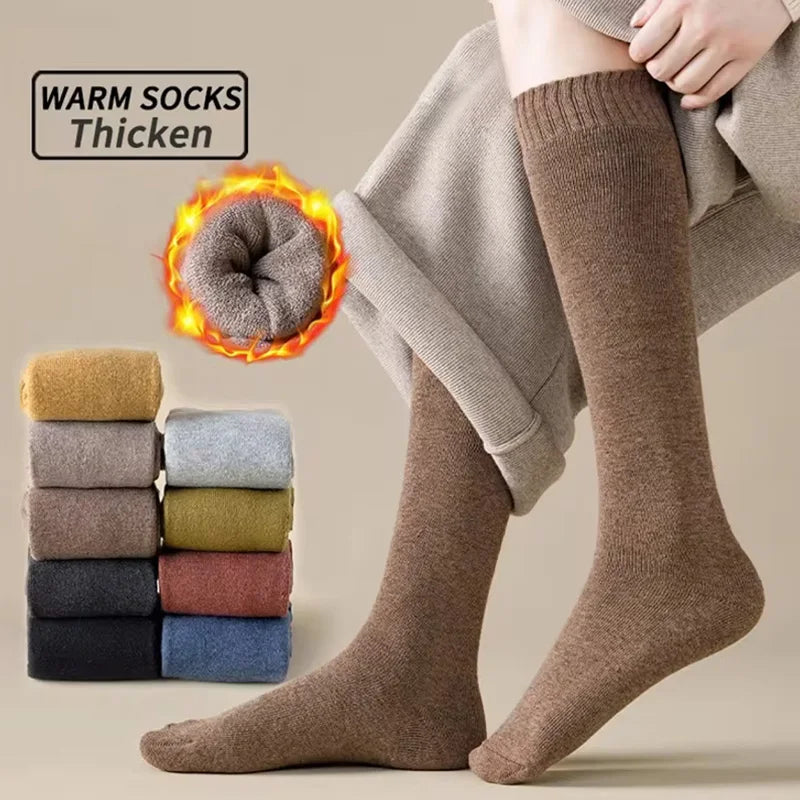 Solid Knee High Socks with Long Knit Shape