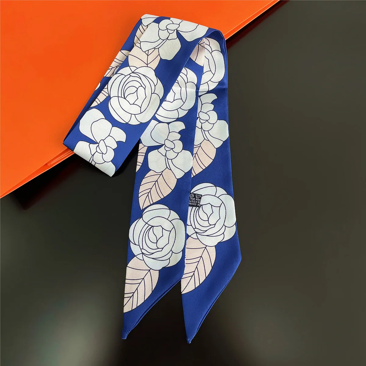 Horse Motif Skinny Scarf with Decorative Printed Patterns