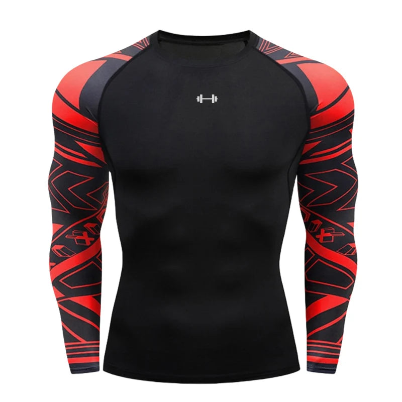 Fitted Crew Neck Long Sleeve Compression T Shirt
