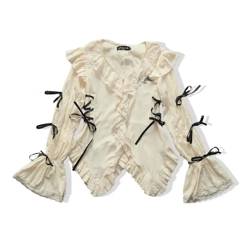 Women's Lace Detail Asymmetric Blouse